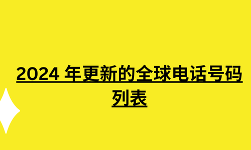 2024 年更新的全球电话号码列表